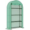 Invernadero de Exterior con 4 Estantes Puerta Enrollable Cubierta de PE y Marco de Acero 105x45x160 cm Verde - Ogal.Es