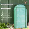 Invernadero de Exterior con 4 Estantes Puerta Enrollable Cubierta de PE y Marco de Acero 105x45x160 cm Verde - Ogal.Es