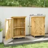 Caseta de Jardín de Madera 63,5x40x90 cm Armario para Almacenaje de Herramientas con 2 Estantes y Puerta Natural - Ogal.Es