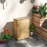 Caseta de Jardín de Madera 63,5x40x90 cm Armario para Almacenaje de Herramientas con 2 Estantes y Puerta Natural - Ogal.Es