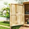 Caseta de Jardín de Madera 63,5x40x90 cm Armario para Almacenaje de Herramientas con 2 Estantes y Puerta Natural - Ogal.Es