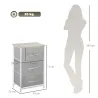 Cómoda con 3 Cajones de Tela Marco de Acero Cajonera para Salón Oficina Vestidor Gris - Ogal.Es