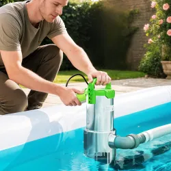 Bomba Sumergible de 1100 W para Aguas Sucias con Caudal de 18.000 l/h y Control Automático Mediante Flotador - Ogal.Es