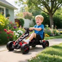 Kart Pedales para Niños de +3 Años con Embrague Automático Freno Ruedas Antideslizantes de EVA y Marco Metálico ... - Ogal.Es