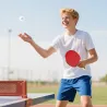 Palas de Ping Pong con 4 Raquetas 8 Pelotas y Estuche de Transporte para Principiantes Expertos Rojo - Ogal.Es