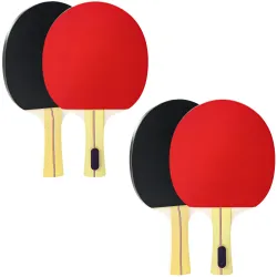Palas de Ping Pong con 4 Raquetas 8 Pelotas y Estuche de Transporte para Principiantes Expertos Rojo - Ogal.Es