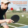 Palas de Ping Pong con 4 Raquetas 8 Pelotas y Estuche de Transporte para Principiantes Expertos Rojo - Ogal.Es