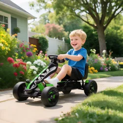 Kart Pedales para Niños de +3 Años con Embrague Automático Freno Ruedas Antideslizantes de EVA y Marco Metálico ... - Ogal.Es