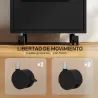 Cajonera de Escritorio con 3 Cajones Ruedas Cerradura y 2 Llaves para Estudio Salón 40x40x63,5 cm Negro - Ogal.Es