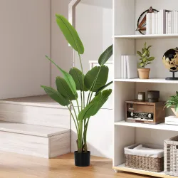 Planta Artificial Decorativa 160 cm Planta Artificial Ave del Paraíso con Maceta y Hojas para Interior Verde - Ogal.Es