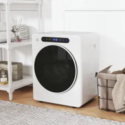 Secadora de Evacuación 3 KG 1000W Función Antiarrugas Función Esterilizar Temporizador Pantalla LED Táctil Blanco - Ogal.Es