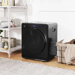 Secadora de Evacuación 3 KG 1000W Función Antiarrugas Función Esterilizar Temporizador Pantalla LED Táctil Negro - Ogal.Es