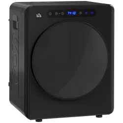 Secadora de Evacuación 3 KG 1000W Función Antiarrugas Función Esterilizar Temporizador Pantalla LED Táctil Negro - Ogal.Es