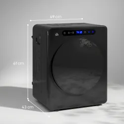 Secadora de Evacuación 3 KG 1000W Función Antiarrugas Función Esterilizar Temporizador Pantalla LED Táctil Negro - Ogal.Es