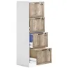 Cajonera de Escritorio con 4 Cajones Cerradura 2 Llaves Barras Colgantes para A4 Carta 39,4x40x129 cm Blanco y M... - Ogal.Es