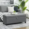 Banco de Almacenaje con 2 Bisagras de Seguridad Tapa Abatible para Dormitorio Salón 120x40x48 cm Gris Oscuro - Ogal.Es