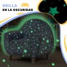 Sofá Infantil con Diseño de Estrellas que Brillan en la Oscuridad Tejido Suave de Terciopelo 55x40x55 cm Gris - Ogal.Es