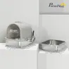Arenero para Gatos de Acero Inoxidable con Cubierto Bolsa Desodorizante Pala Fácil de Limpiar 52,4x41,3x39,9 cm ... - Ogal.Es