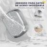 Arenero para Gatos de Acero Inoxidable con Cubierto Bolsa Desodorizante Pala Fácil de Limpiar 52,4x41,3x39,9 cm ... - Ogal.Es