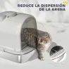 Arenero para Gatos de Acero Inoxidable con Cubierto Bolsa Desodorizante Pala Fácil de Limpiar 52,4x41,3x39,9 cm ... - Ogal.Es
