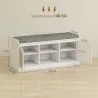 Banco Zapatero con Puertas Frentes de Ratán Estantes Ajustables y Abiertos para Entrada Dormitorio 105x35x47 cm ... - Ogal.Es