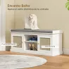 Banco Zapatero con Puertas Frentes de Ratán Estantes Ajustables y Abiertos para Entrada Dormitorio 105x35x47 cm ... - Ogal.Es