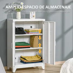 Armario Metálico con 2 Puertas y 2 Baldas Ajustables Mueble Multiusos para Oficina Salón Dormitorio 75x33x110cm ... - Ogal.Es