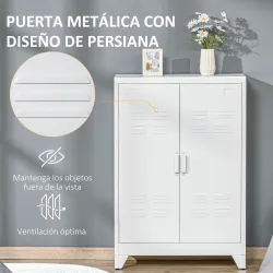 Armario Metálico con 2 Puertas y 2 Baldas Ajustables Mueble Multiusos para Oficina Salón Dormitorio 75x33x110cm ... - Ogal.Es