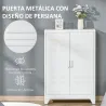 Armario Metálico con 2 Puertas y 2 Baldas Ajustables Mueble Multiusos para Oficina Salón Dormitorio 75x33x110cm ... - Ogal.Es