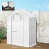 Invernadero de Exterior con 6 Estantes Puerta Enrollable Cubierta de PE y Marco de Acero 143x74x190 cm Blanco - Ogal.Es
