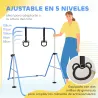 Barra de Gimnasia para Niños con Altura Ajustable en 5 Niveles y Anillos Entrenamiento de Gimnasia Plegable en C... - Ogal.Es