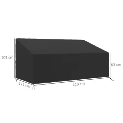 Funda para Banco de Jardín de 3-4 Plazas Tela Oxford 600D con Recubrimiento Impermeable para Terraza 218x111x63/... - Ogal.Es