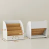 Estantería Infantil para Juguetes 4 Niveles para la Habitación Infantil Sala de Juegos 60x53x60 cm Blanco y Natural - Ogal.Es
