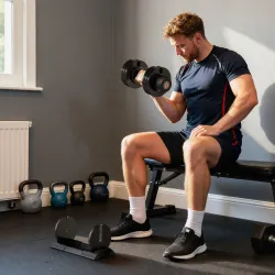Mancuerna Ajustable 4 en 1 20 kg Ajuste Rápido de Peso con Base de Almacenaje Mango Antideslizante para Gimnasio... - Ogal.Es