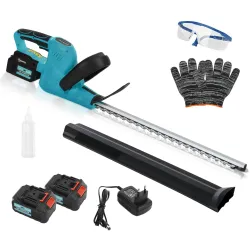 Cortasetos Batería 18V con 2 Baterías de 4000mAh Longitud de Cuchilla de 51 cm Motor sin Escobillas y Cargador Azul - Ogal.Es