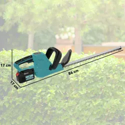 Cortasetos Batería 18V con 2 Baterías de 4000mAh Longitud de Cuchilla de 51 cm Motor sin Escobillas y Cargador Azul - Ogal.Es