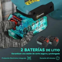 Cortasetos Batería 18V con 2 Baterías de 4000mAh Longitud de Cuchilla de 51 cm Motor sin Escobillas y Cargador Azul - Ogal.Es