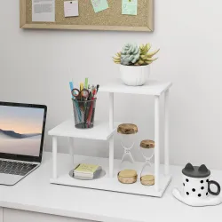 Estantería Librería de 3 Niveles Efecto Madera con Marco de Metal para Escritorio Oficina Cocina 40x20x34,5 cm B... - Ogal.Es
