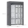 Armario de Tela Plegable Ropero Portátil con 6 Estantes y 1 Barra de Colgar para Dormitorio 103x43x162,5cm Gris ... - Ogal.Es