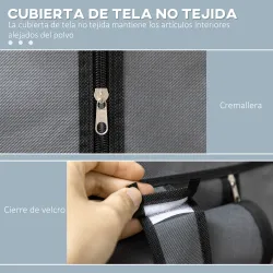 Armario de Tela Plegable Ropero Portátil con 6 Estantes y 1 Barra de Colgar para Dormitorio 103x43x162,5cm Gris ... - Ogal.Es