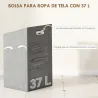 Armario de Baño Estrecho de Bambú con 2 Estantes Abiertos Cesto Extraíble y Diseño con Listones 40x30x95 cm Natural - Ogal.Es
