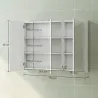Armario de Baño con Espejo Armario de Pared con 3 Puertas Estantes Ajustables 91,5x11,5x65 cm Blanco - Ogal.Es