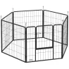 Parque para Perros de 6 Paneles de 80 cm de Altura con Puerta para Interior y Exterior Negro - Ogal.Es