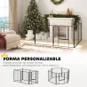 Parque para Perros de 6 Paneles de 80 cm de Altura con Puerta para Interior y Exterior Negro - Ogal.Es