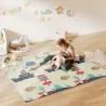 Alfombra Bebé Acolchada Plegable Reversible 196x176x1,5 cm Doble Cara Impermeable Multicolor - Ogal.Es