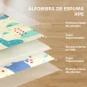 Alfombra Bebé Acolchada Plegable Reversible 196x176x1,5 cm Doble Cara Impermeable Multicolor - Ogal.Es