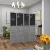 Biombo Separador de Ambientes Plegable de 4 Paneles de Madera con Pizarras para Dormitorio 162x172 cm Gris - Ogal.Es