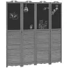 Biombo Separador de Ambientes Plegable de 4 Paneles de Madera con Pizarras para Dormitorio 162x172 cm Gris - Ogal.Es