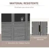 Biombo Separador de Ambientes Plegable de 4 Paneles de Madera con Pizarras para Dormitorio 162x172 cm Gris - Ogal.Es