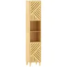 Columna de Baño Estrecha con Puertas y Patas de Bambú Estantes Ajustables Compartimento Abierto 32x30x170 cm Nat... - Ogal.Es